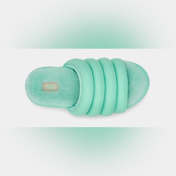 UGG green puffy cushioned sheepskin platform Maxi Slides size 9 brand new - Picture 5 of 6
